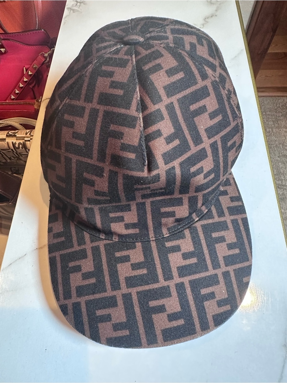 Fendi Ff Zucca Print Baseball Cap